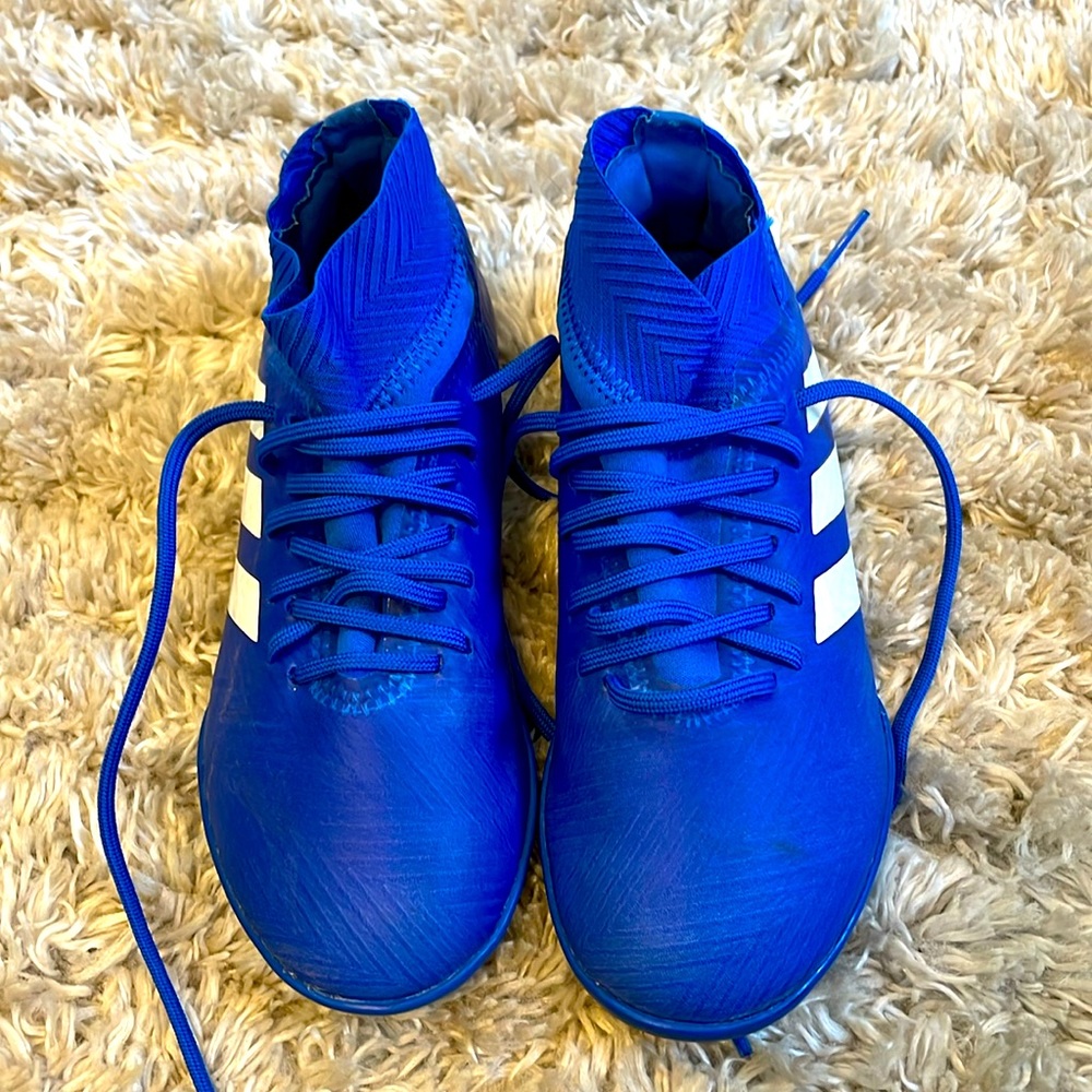 Adidas indoor kids soccer shoes size 1.5 US kids.